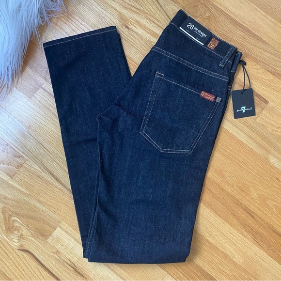 7 For All Mankind Men's Indigo Slim Straight Jeans NEW - Picture 1 of 10